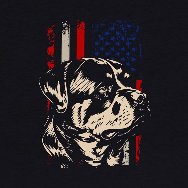 Urban Rottweiler American Flag Talk Triumph for Dog Enthusiasts by Kevin Jones Art